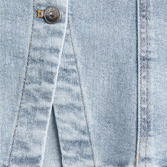 H&M Light Blue Denim Button Down Bandeau Top Size MEDIUM BNWT - Picture 2 of 4